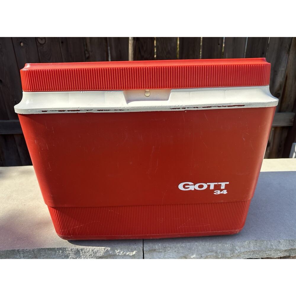 Gott - Vintage 34 Quart Ice Chest Model 1934 Red And White *Read